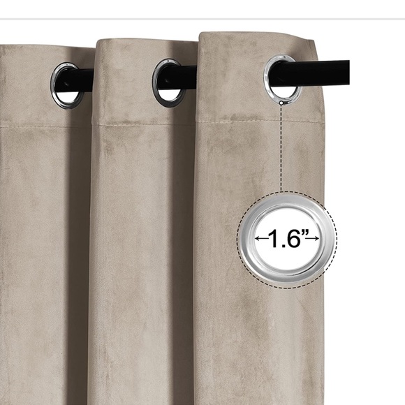 2 Panel 52X96” RYB HOME Camel Velvet Curtains Velvet Drapes modern Farmhouse NEW - Picture 3 of 7